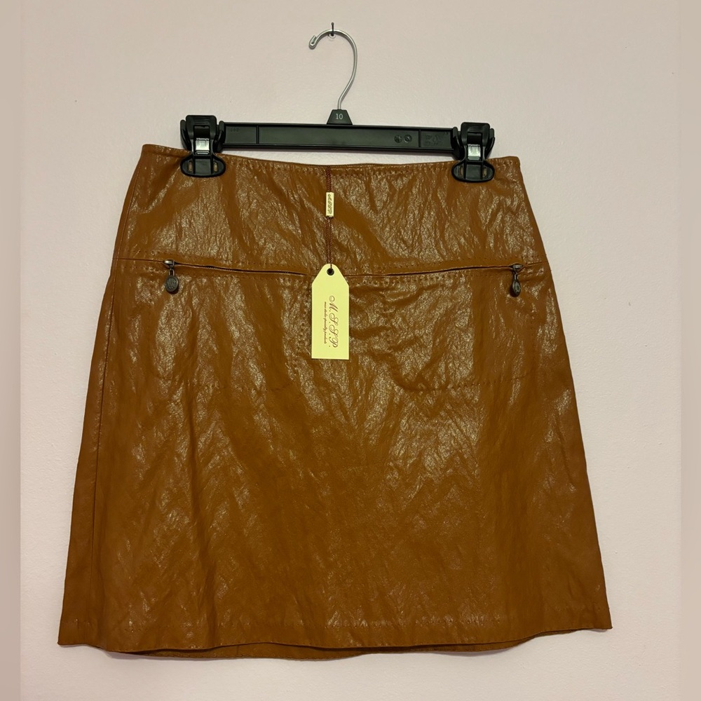 Leather mini skirt
